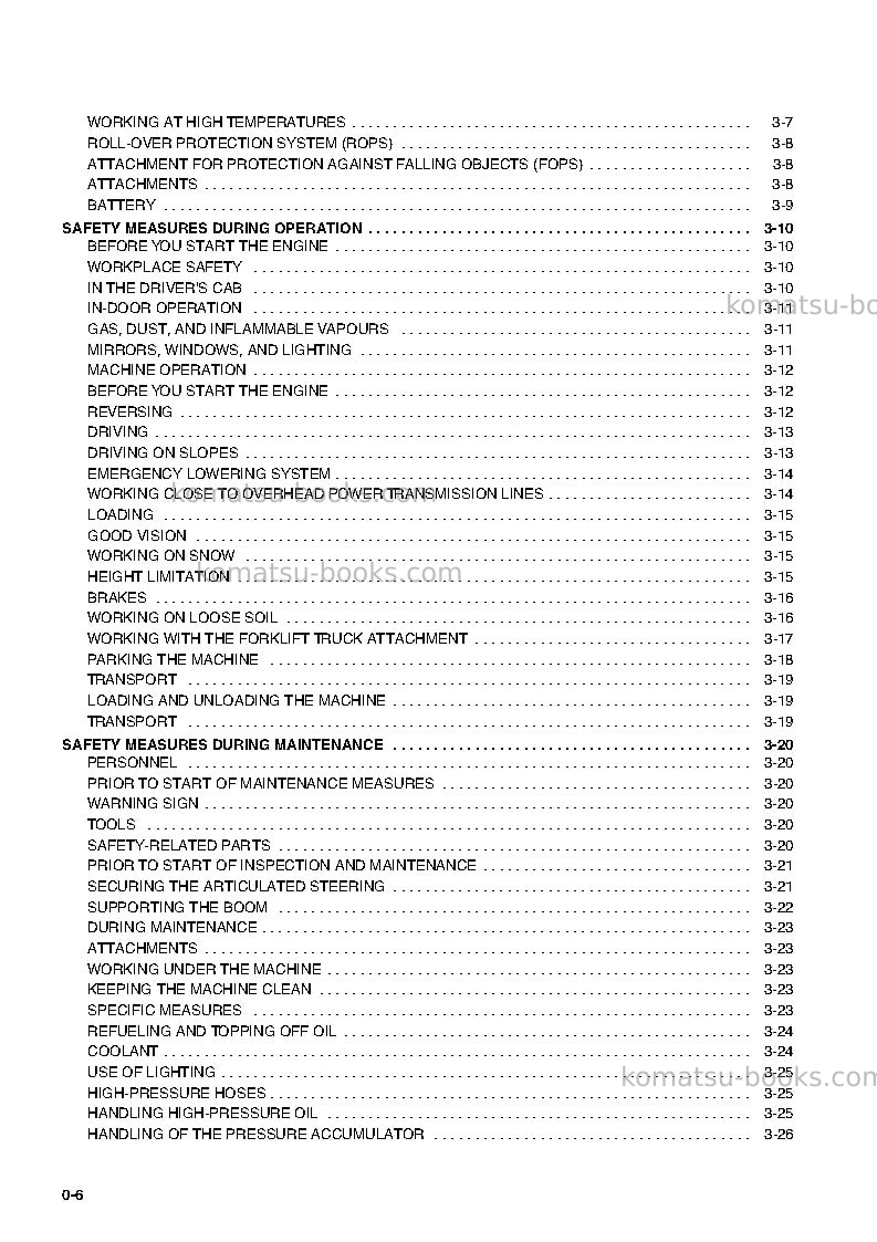 Komatsu wa95-3deu-30km options Operation manual cover Page 5 Komatsu wa95-3deu-30km options Operation manual cover Page 5