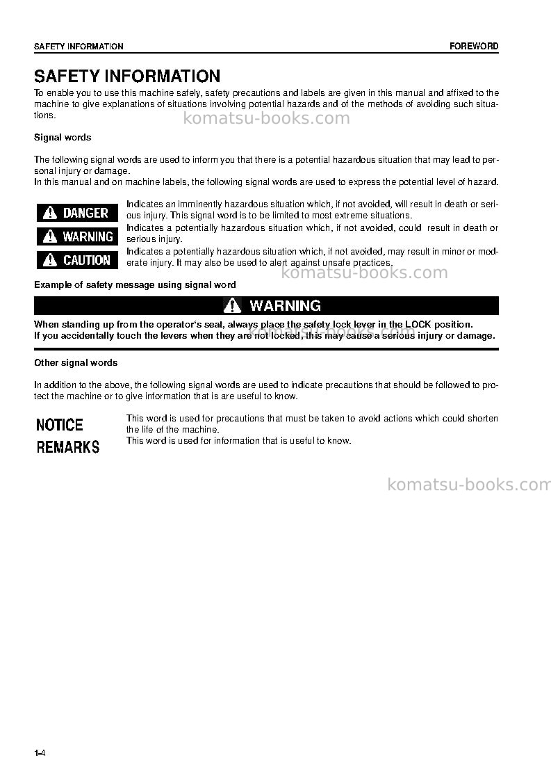 Komatsu wa480-5deu-h Operation manual cover Page 5