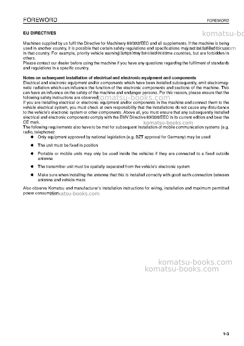 Komatsu wa320-5deu-h Operation manual cover Page 5