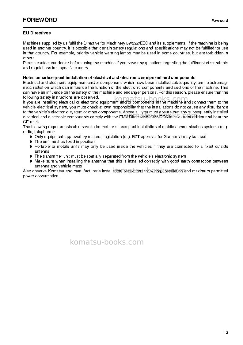 Komatsu wa250pt-5deu-h Operation manual cover Page 5 Komatsu wa250pt-5deu-h Operation manual cover Page 5