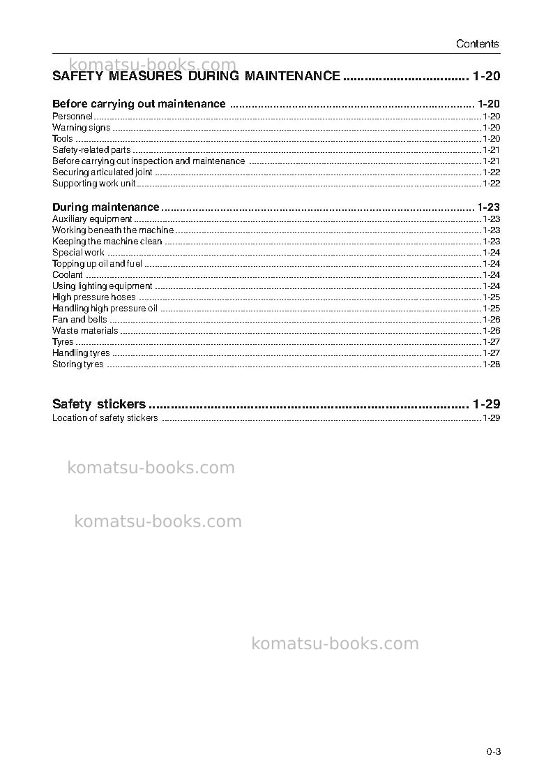 Komatsu wa270-3deu Operation manual cover Page 5 Komatsu wa270-3deu Operation manual cover Page 5