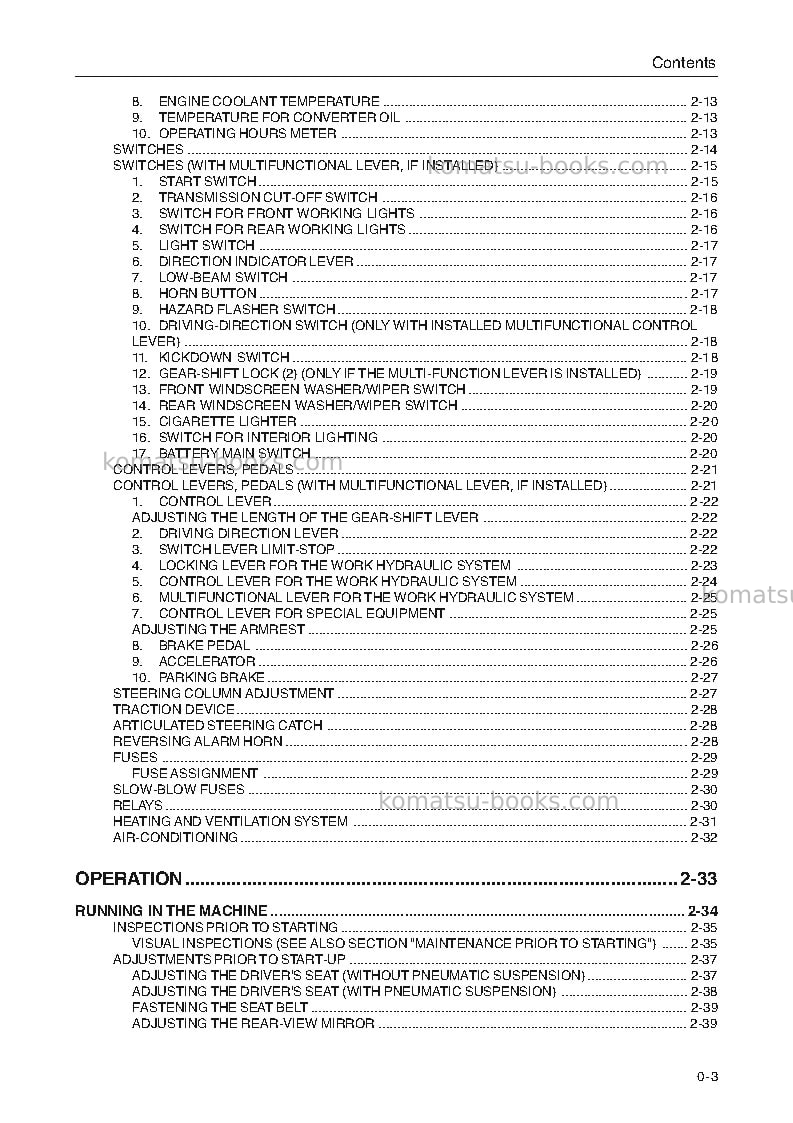 Komatsu wa270-3deu Operation manual cover Page 5 Komatsu wa270-3deu Operation manual cover Page 5
