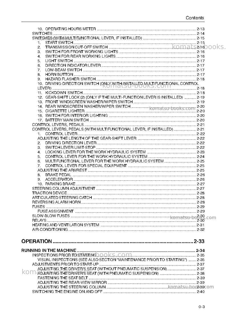 Komatsu wa270-3deu Operation manual cover Page 5 Komatsu wa270-3deu Operation manual cover Page 5