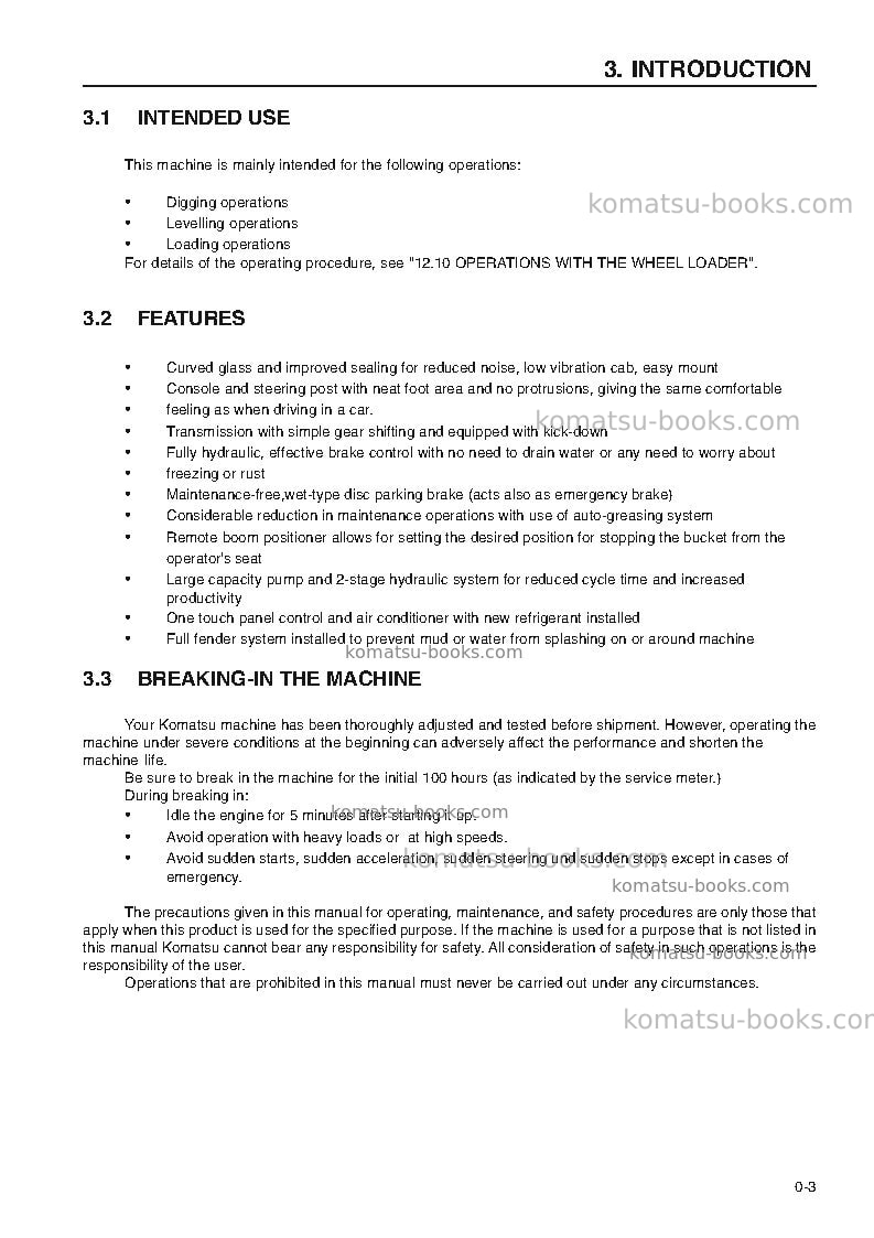 Komatsu wa320-3deu-h Operation manual cover Page 5 Komatsu wa320-3deu-h Operation manual cover Page 5