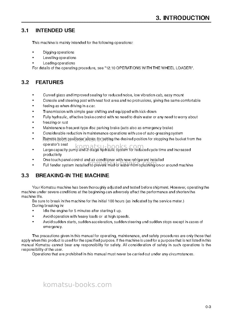 Komatsu wa320-3deu-h Operation manual cover Page 5 Komatsu wa320-3deu-h Operation manual cover Page 5