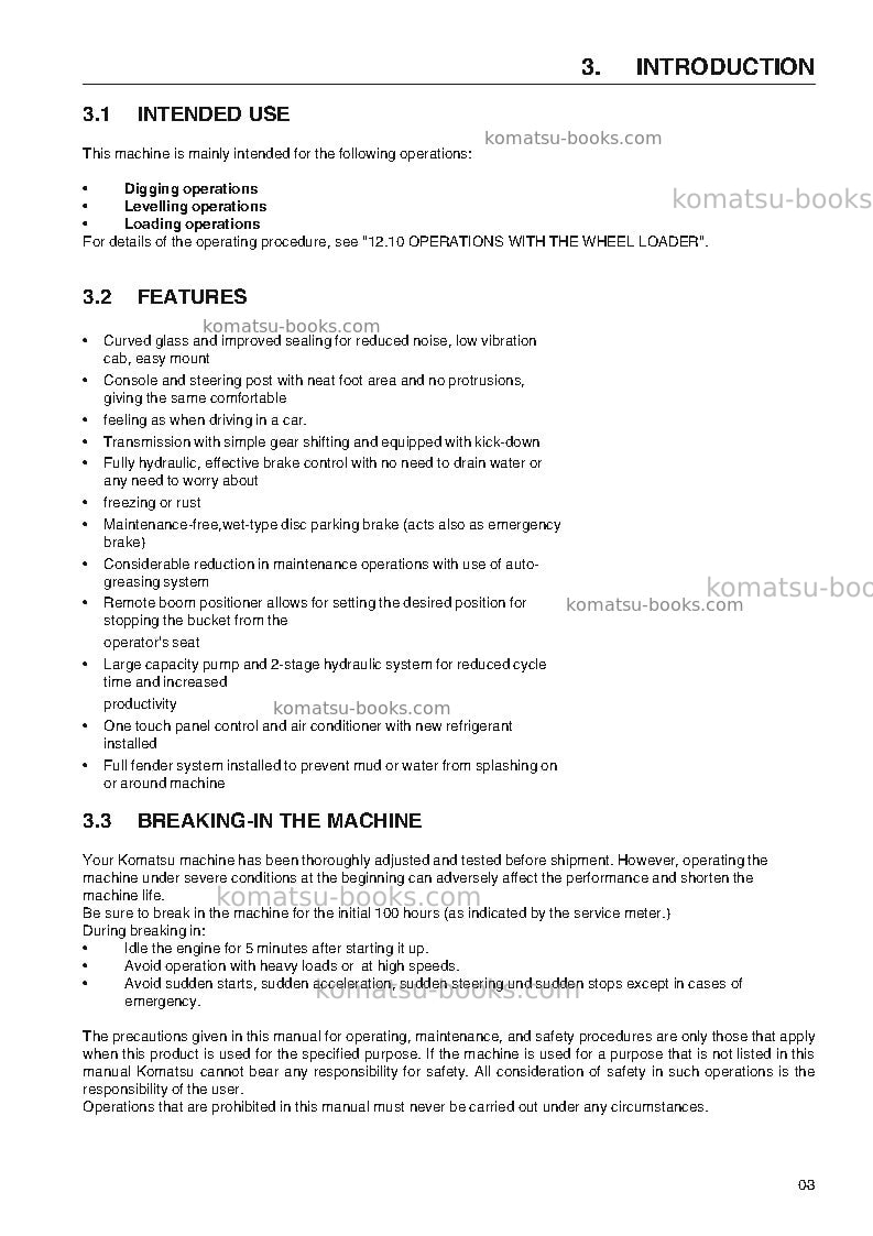 Komatsu wa320-3deu-h Operation manual cover Page 5 Komatsu wa320-3deu-h Operation manual cover Page 5