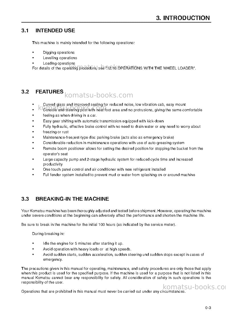 Komatsu wa420-3deu-h Operation manual cover Page 5 Komatsu wa420-3deu-h Operation manual cover Page 5