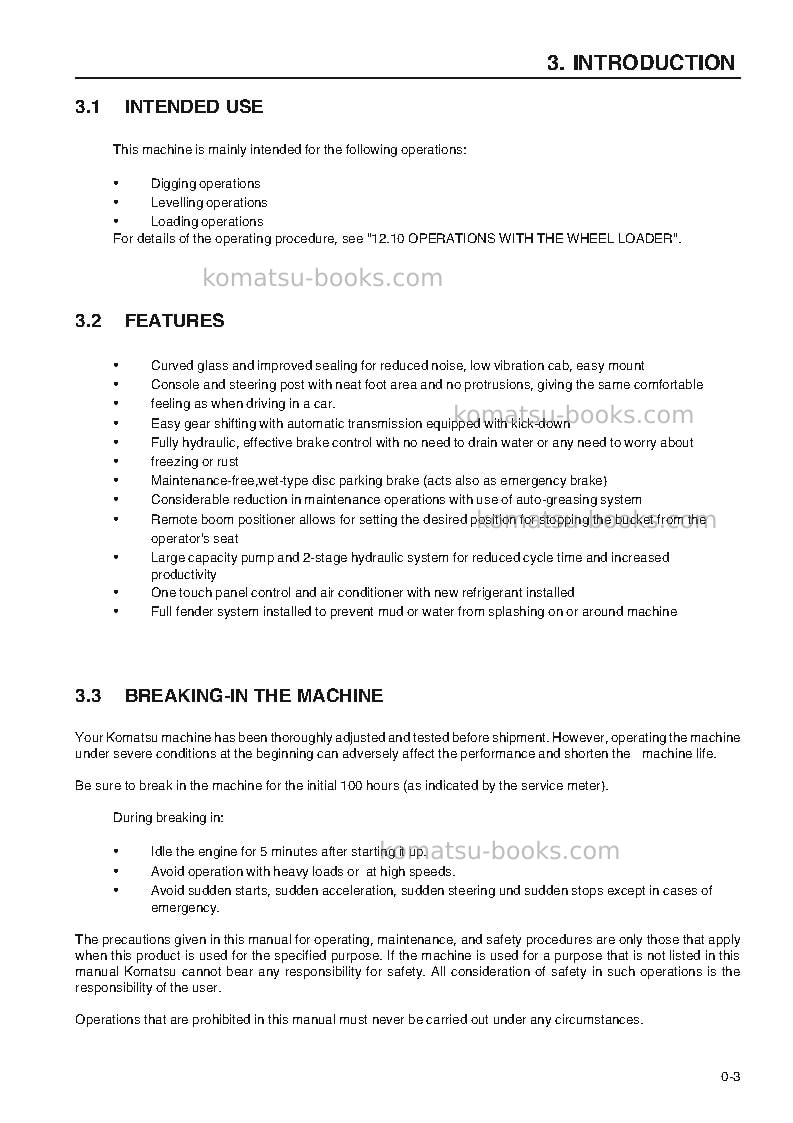 Komatsu wa420-3deu-h Operation manual cover Page 5 Komatsu wa420-3deu-h Operation manual cover Page 5