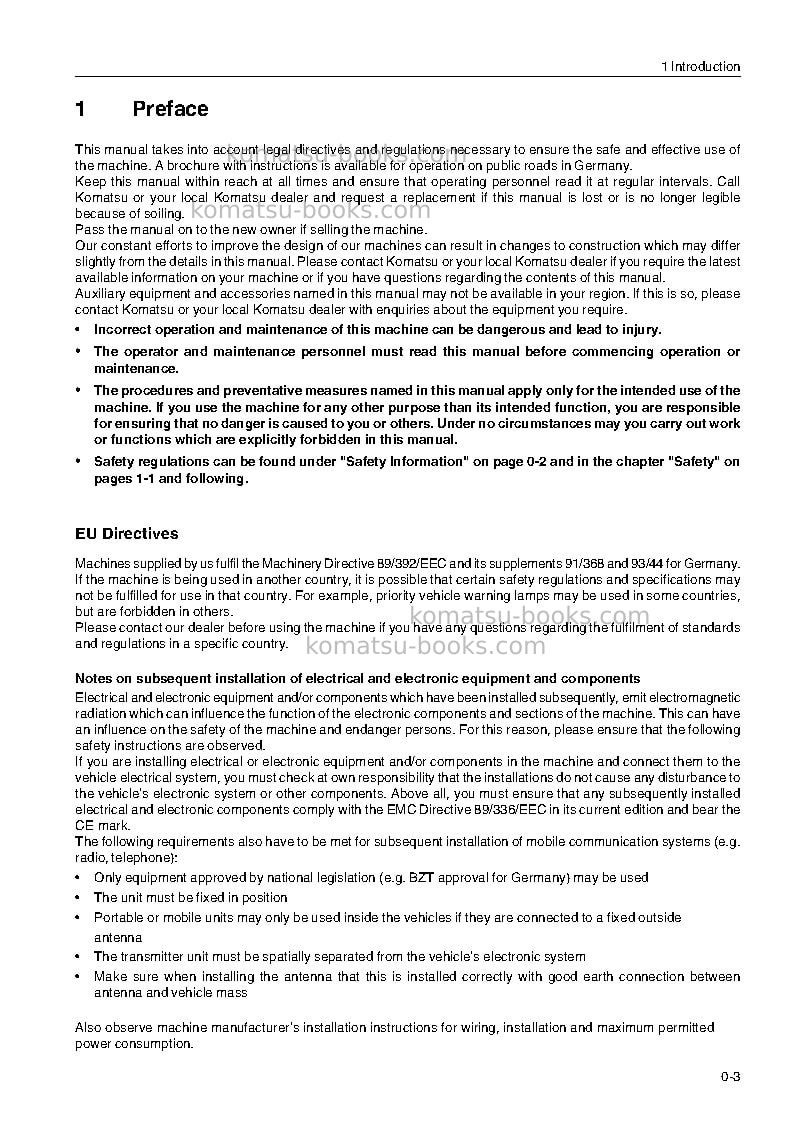 Komatsu wa470-3deu-h Operation manual cover Page 5 Komatsu wa470-3deu-h Operation manual cover Page 5