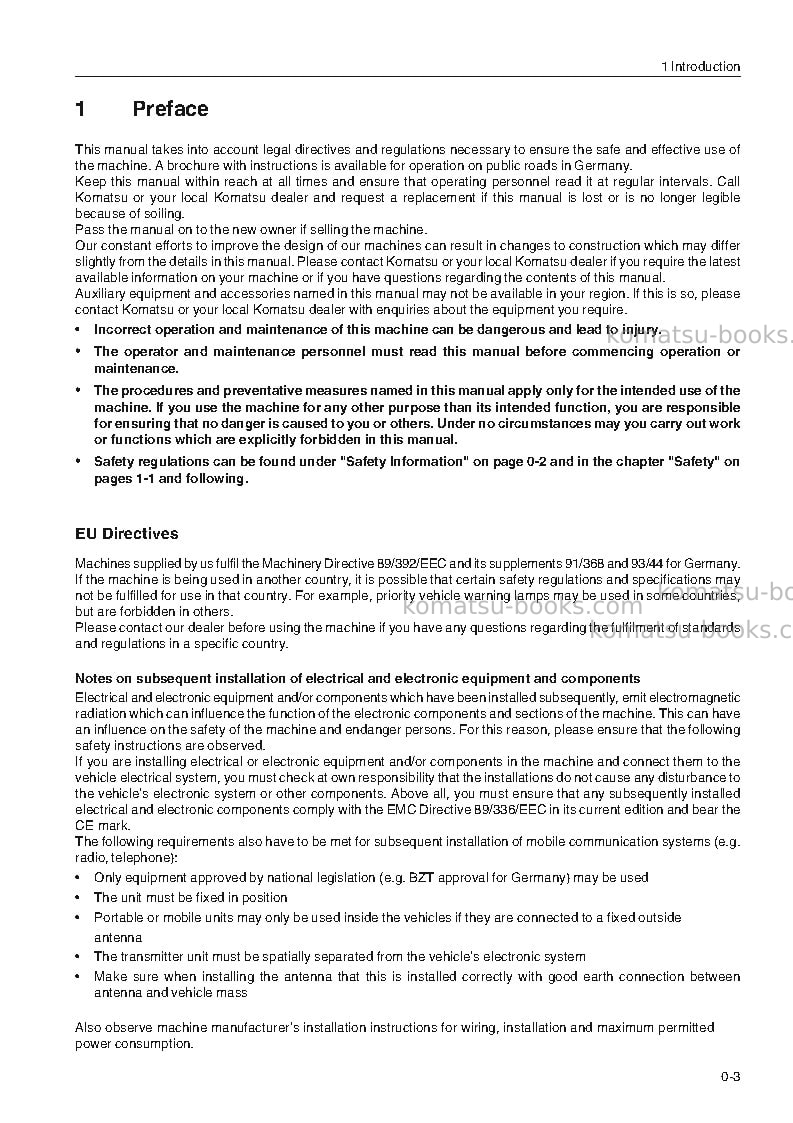 Komatsu wa470-3deu-h Operation manual cover Page 5