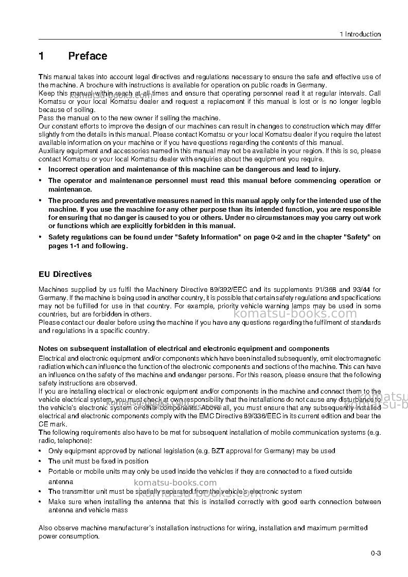 Komatsu wa470-3deu-h Operation manual cover Page 5 Komatsu wa470-3deu-h Operation manual cover Page 5