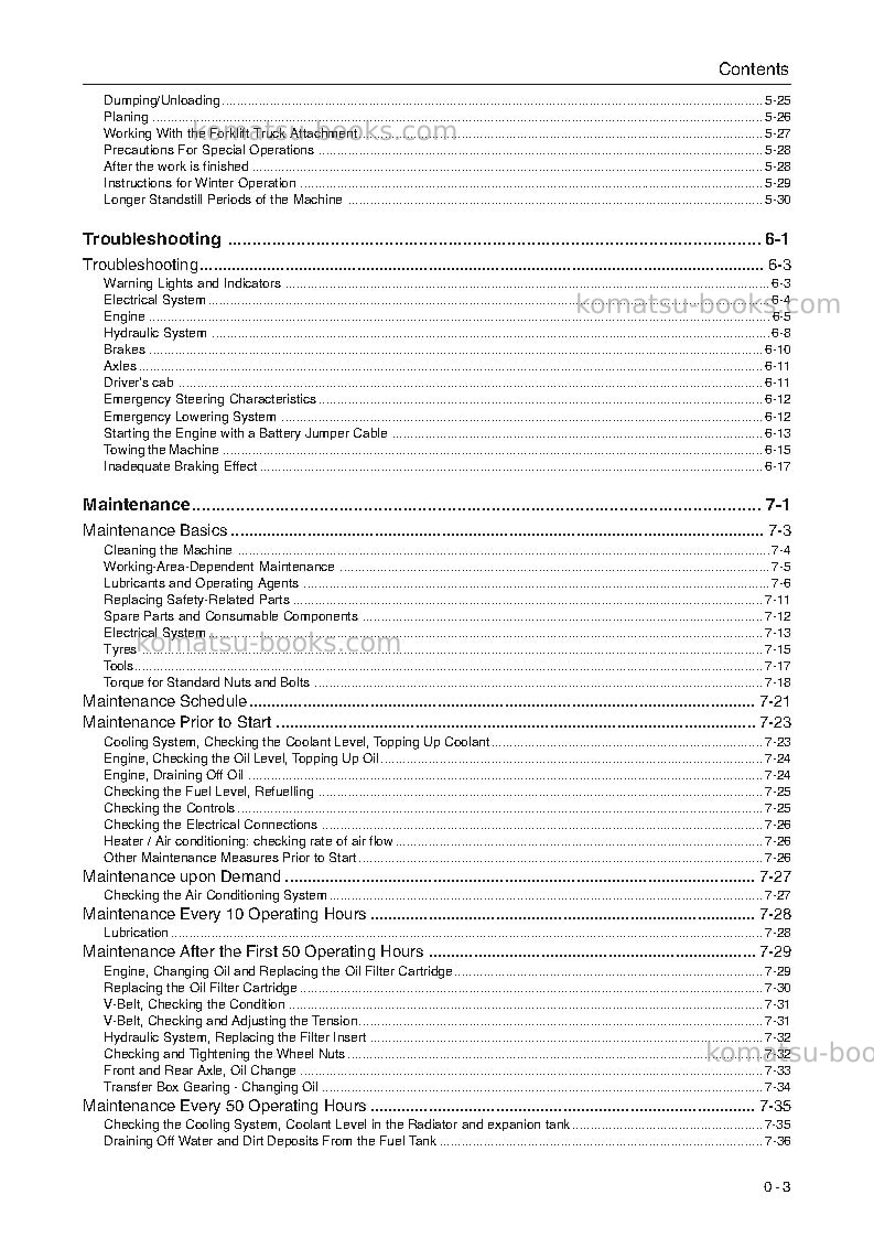 Komatsu wa65-3deu Operation manual cover Page 5 Komatsu wa65-3deu Operation manual cover Page 5