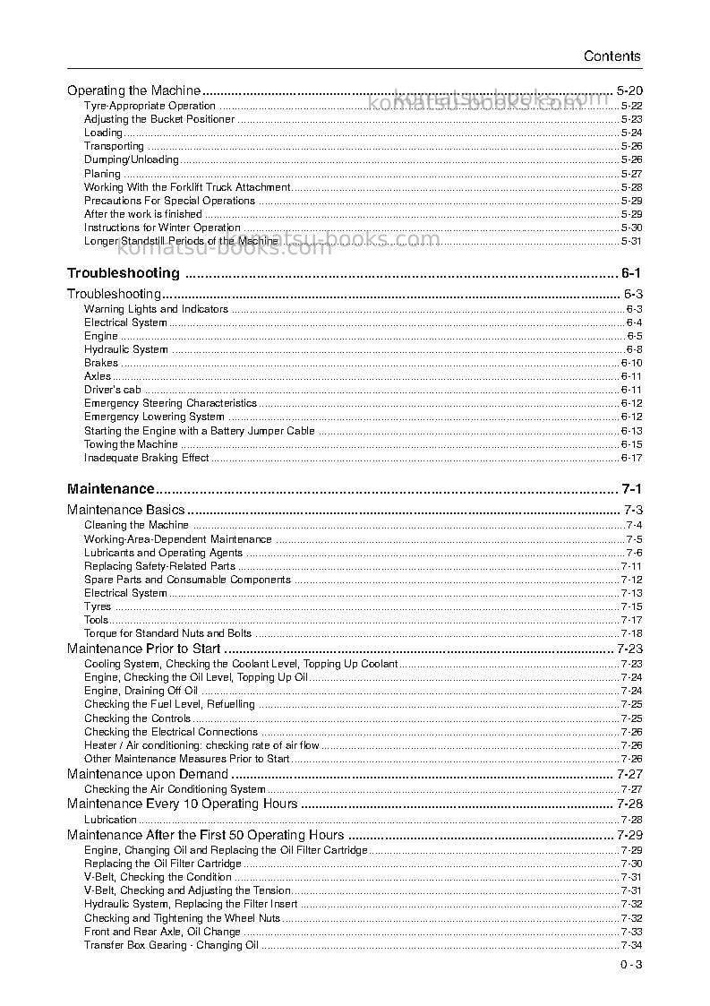 Komatsu wa90-3deu-h Operation manual cover Page 5 Komatsu wa90-3deu-h Operation manual cover Page 5