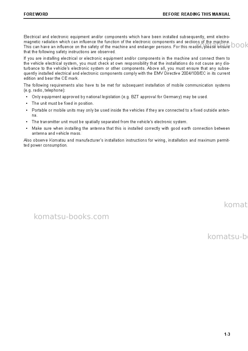 Komatsu wa470-8deu Operation manual cover Page 5 Komatsu wa470-8deu Operation manual cover Page 5