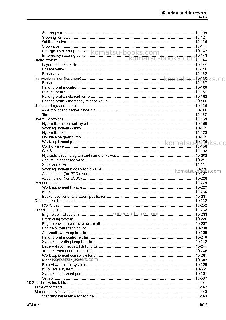 Komatsu wa380-7deu Repair & maintenance cover Page 5 Komatsu wa380-7deu Repair & maintenance cover Page 5