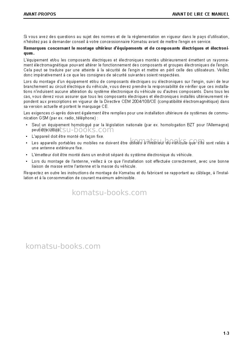 Komatsu wa470-8deu Manuel d'utilisation couverture Page 5 Komatsu wa470-8deu Manuel d'utilisation couverture Page 5