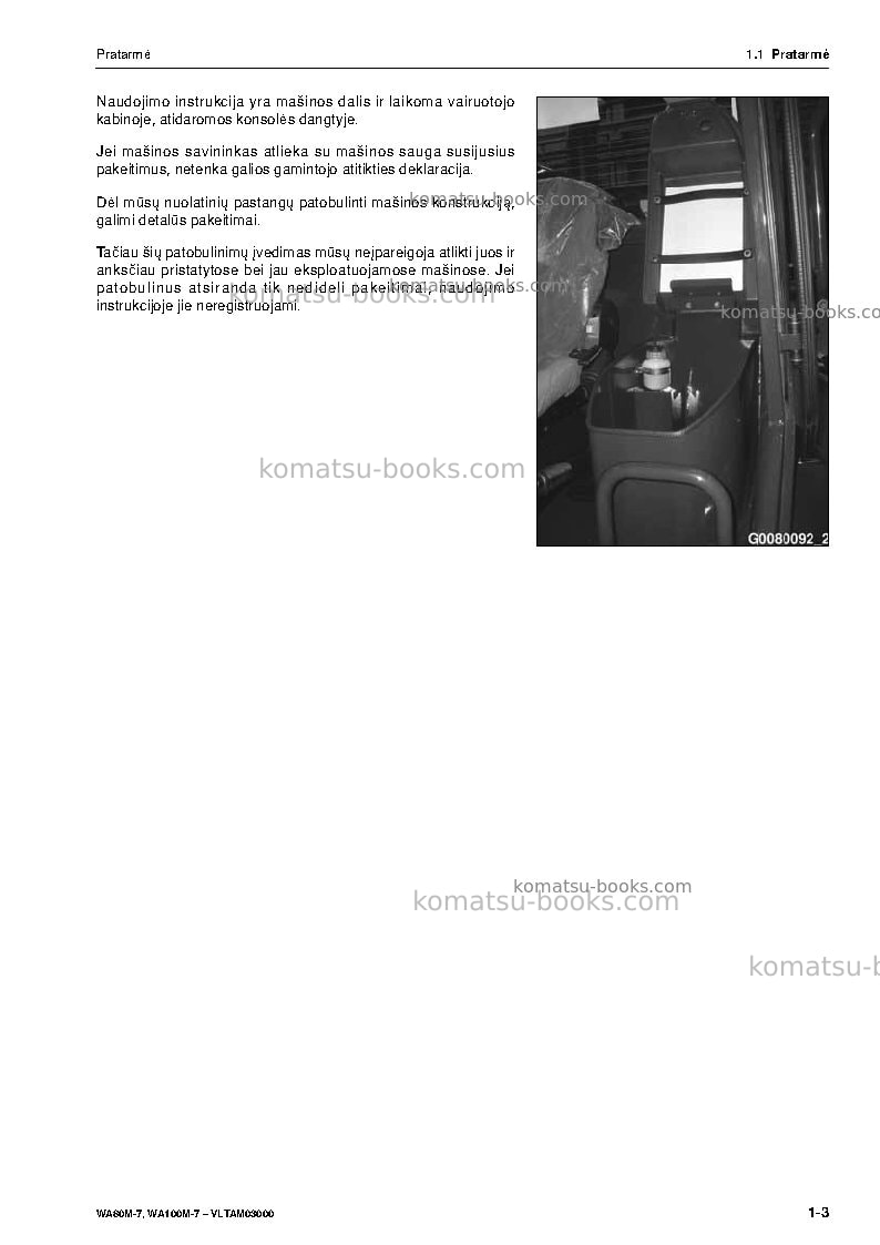 Komatsu wa80m-7deu Operation manual cover Page 5 Komatsu wa80m-7deu Operation manual cover Page 5