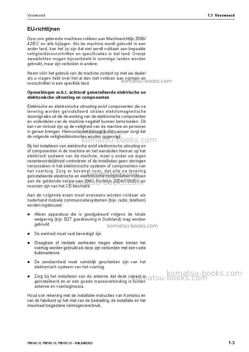 Komatsu pw160-10deu Operation manual cover Page 5 Komatsu pw160-10deu Operation manual cover Page 5