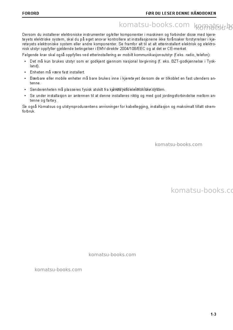 Komatsu wa470-8deu Operation manual cover Page 5 Komatsu wa470-8deu Operation manual cover Page 5