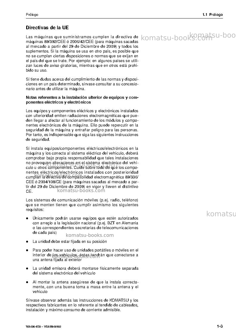 Komatsu wa430-6deu Manual de operación cover Page 5 Komatsu wa430-6deu Manual de operación cover Page 5
