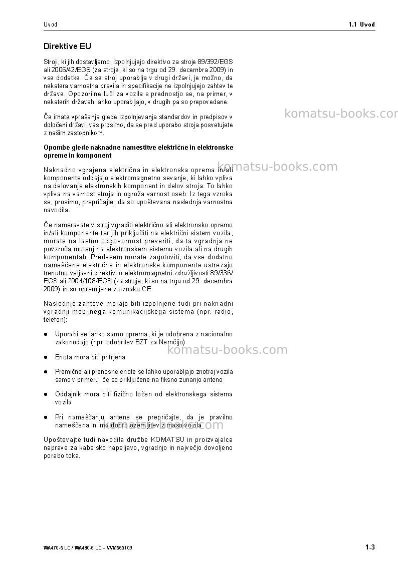 Komatsu wa480-6deu-lc Operation manual cover Page 5 Komatsu wa480-6deu-lc Operation manual cover Page 5