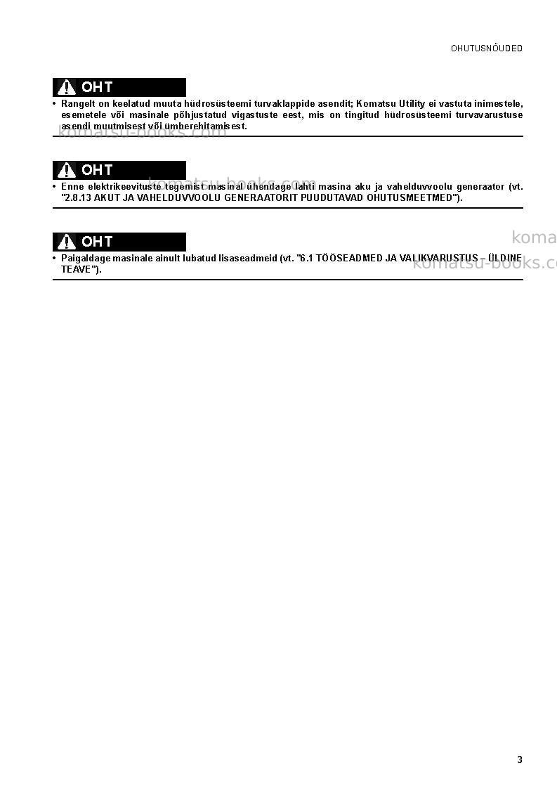 Komatsu pc30mr-2ita Operation manual cover Page 5 Komatsu pc30mr-2ita Operation manual cover Page 5