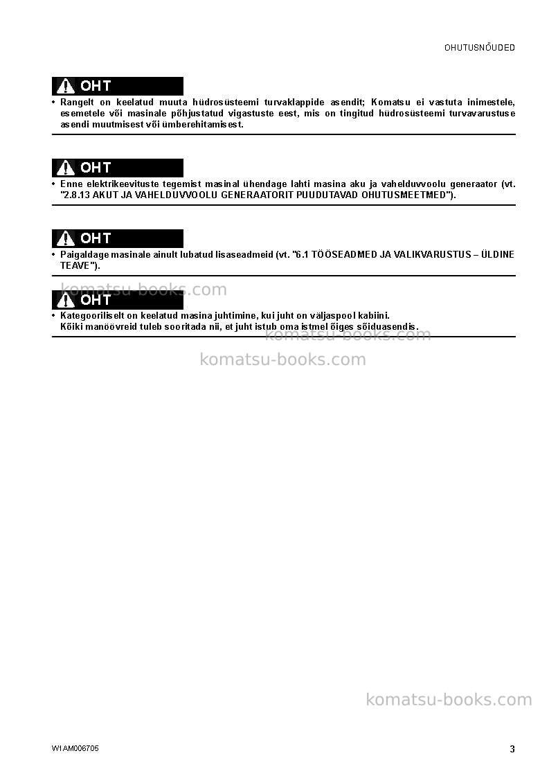 Komatsu pc50mr-2ita Operation manual cover Page 5 Komatsu pc50mr-2ita Operation manual cover Page 5