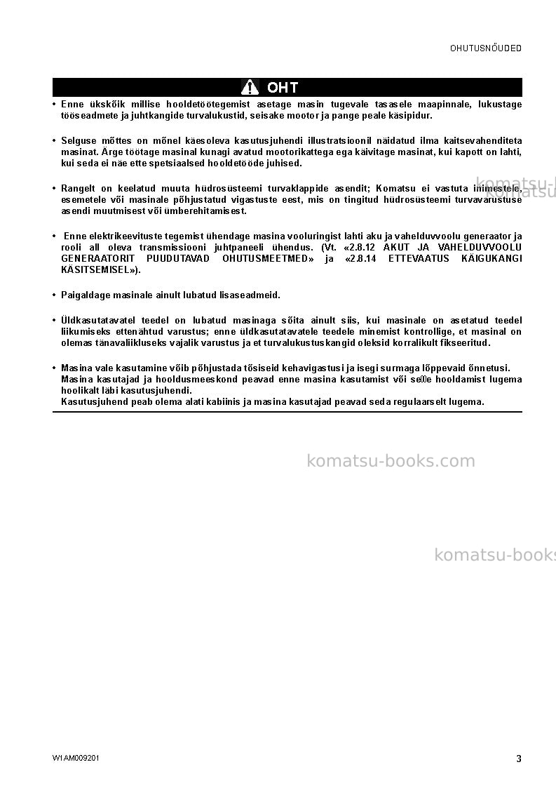 Komatsu wh714h-1ita-tier 3 Operation manual cover Page 5 Komatsu wh714h-1ita-tier 3 Operation manual cover Page 5