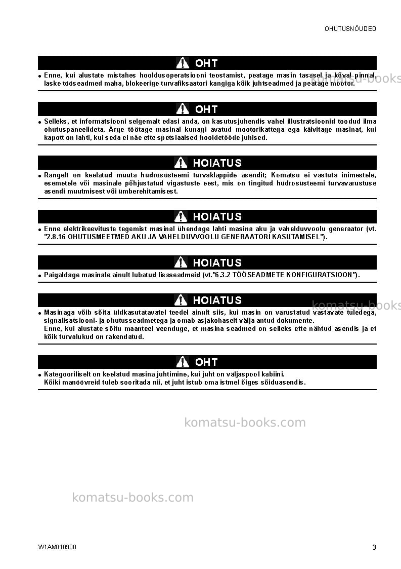 Komatsu sk1026-5ita-turbo Operation manual cover Page 5