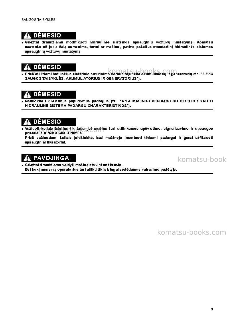 Komatsu sk1020-5ita Operation manual cover Page 5
