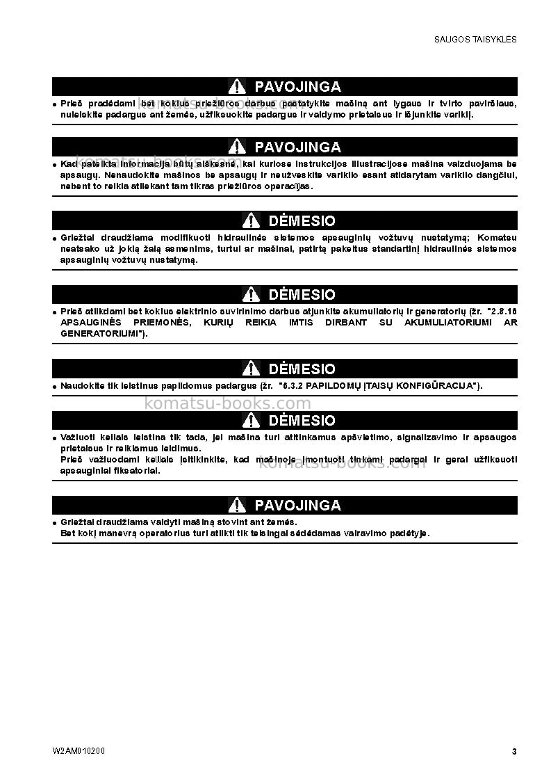 Komatsu sk510-5ita Operation manual cover Page 5