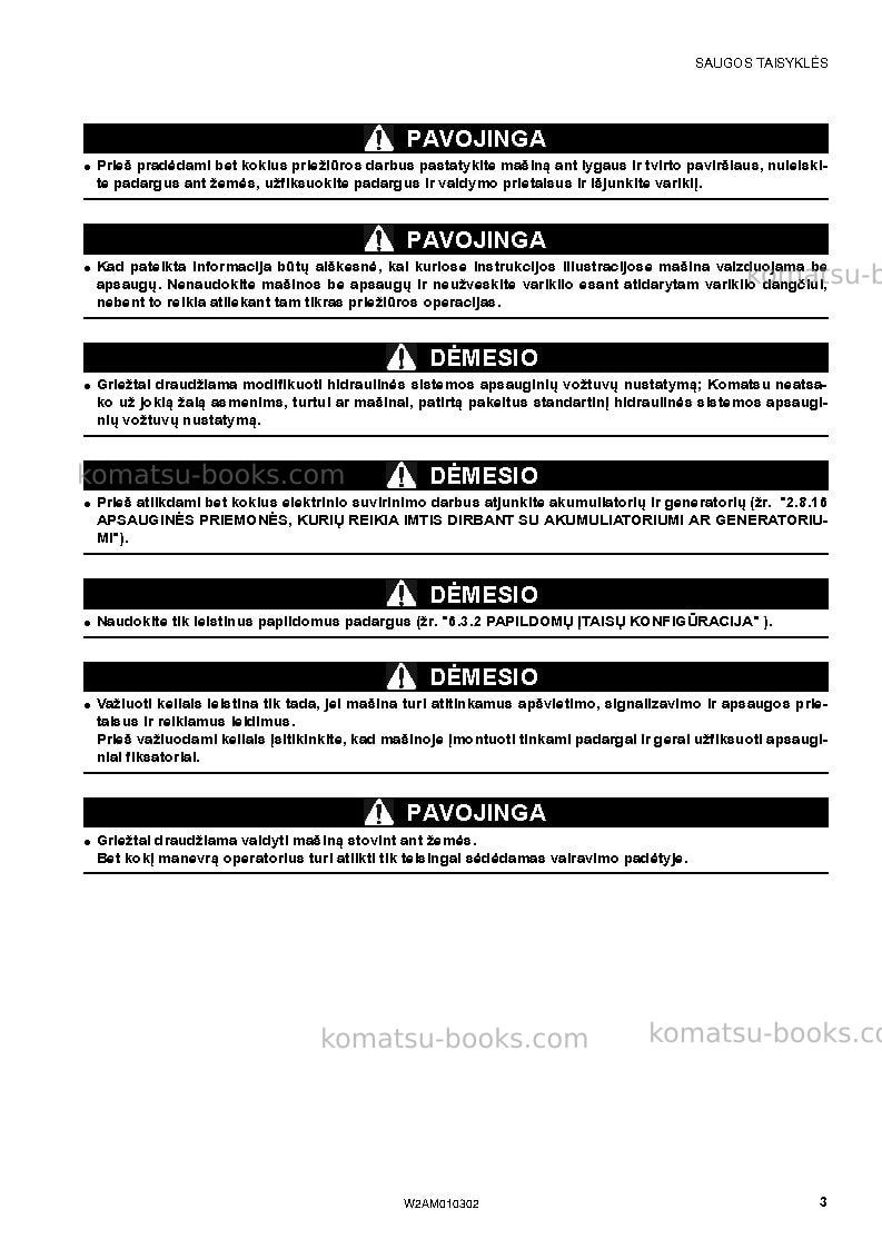 Komatsu sk714-5ita-/ Operation manual cover Page 5