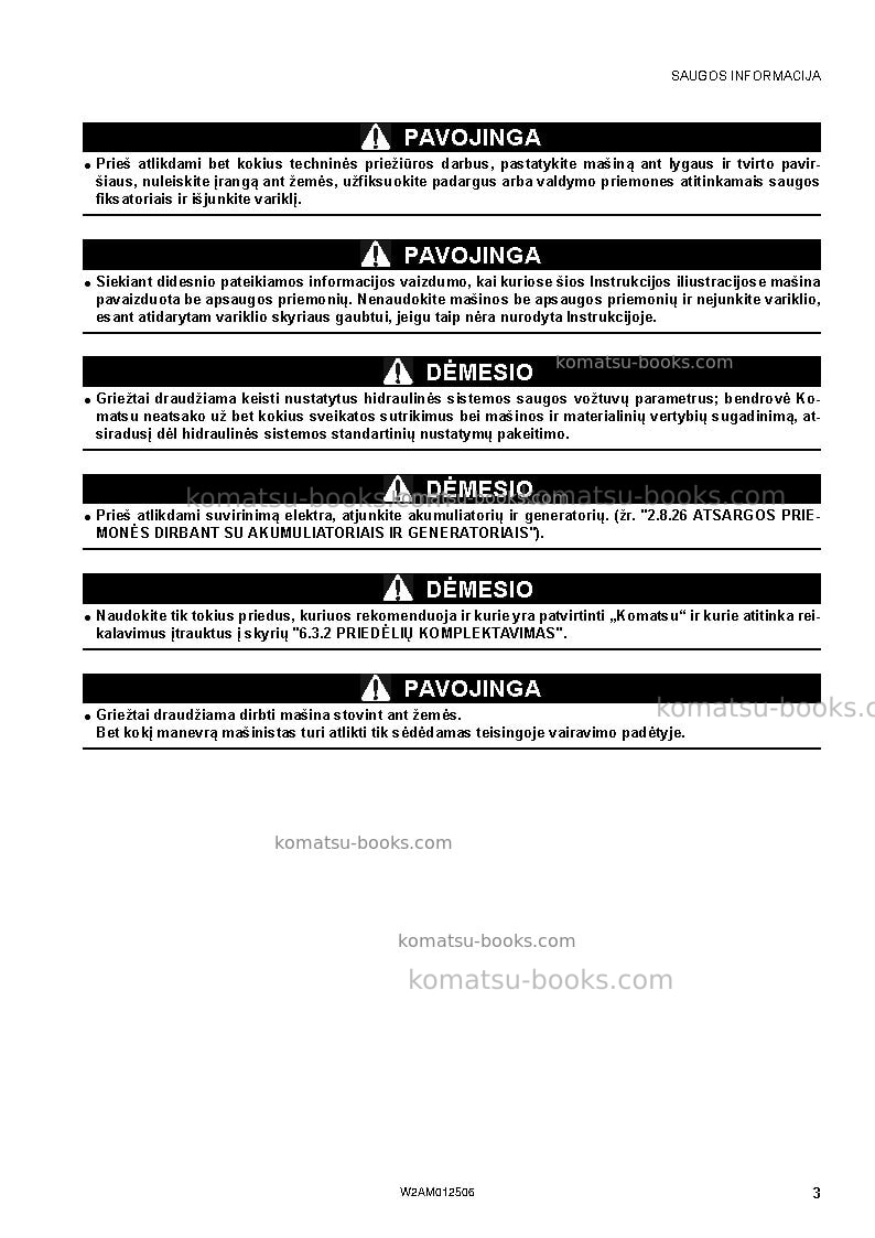 Komatsu pc26mr-3ita Operation manual cover Page 5