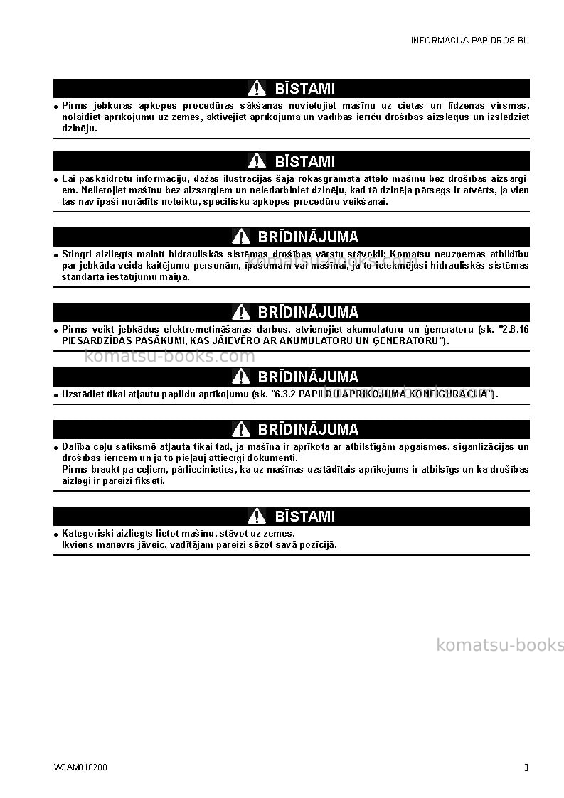 Komatsu sk510-5ita Operation manual cover Page 5