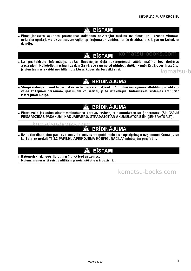 Komatsu pc26mr-3ita Operation manual cover Page 5