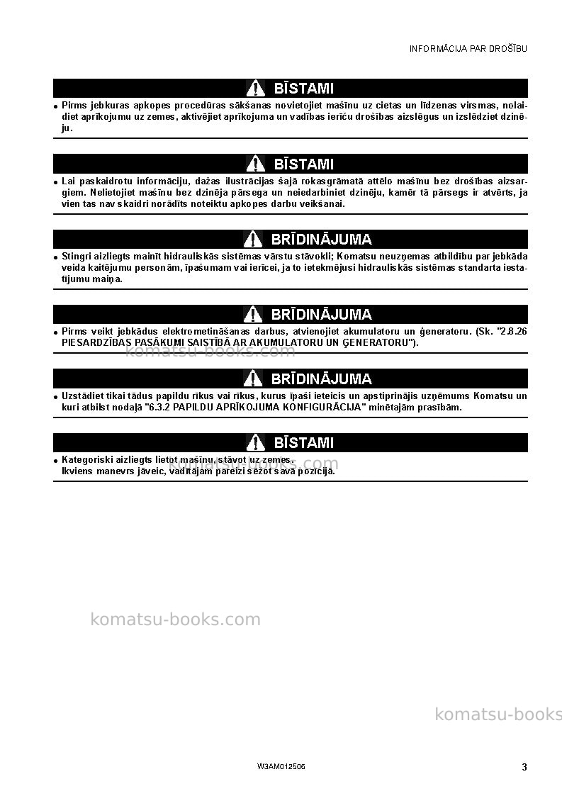 Komatsu pc26mr-3ita Operation manual cover Page 5 Komatsu pc26mr-3ita Operation manual cover Page 5