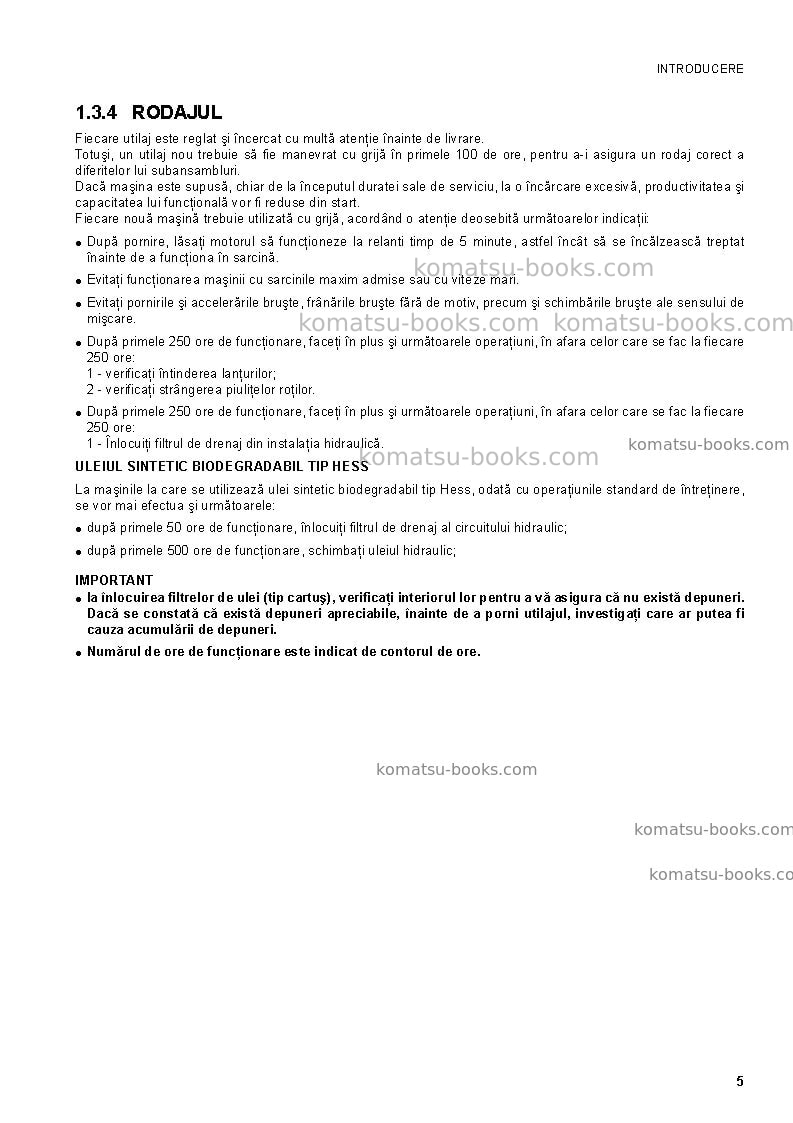 Komatsu sk1020-5ita Operation manual cover Page 5
