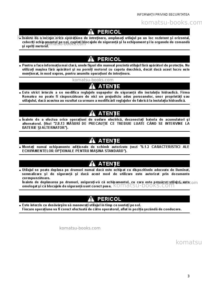 Komatsu ck20-1ita Operation manual cover Page 5 Komatsu ck20-1ita Operation manual cover Page 5