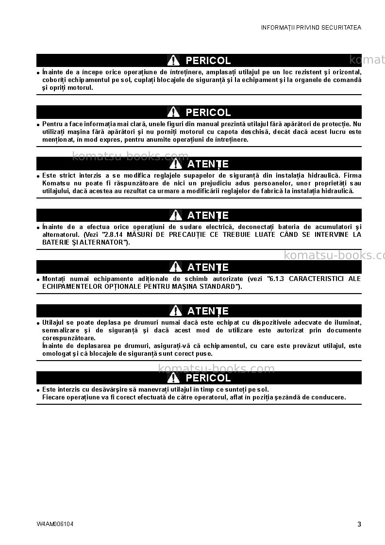 Komatsu ck20-1ita Operation manual cover Page 5 Komatsu ck20-1ita Operation manual cover Page 5