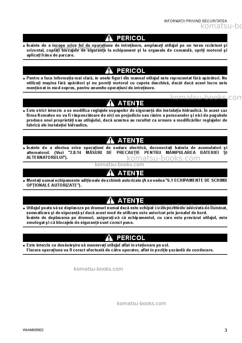 Komatsu wb93s-5ita-tier 3 Operation manual cover Page 5 Komatsu wb93s-5ita-tier 3 Operation manual cover Page 5