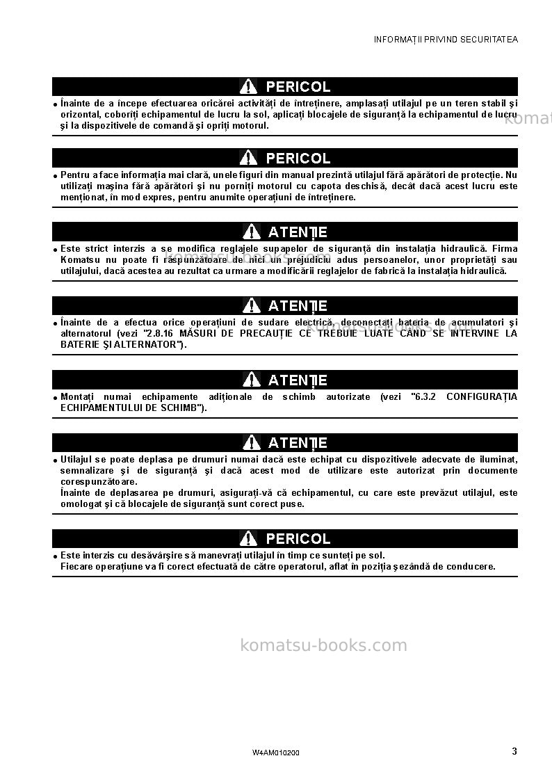 Komatsu sk510-5ita Operation manual cover Page 5