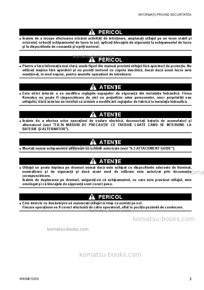 Komatsu sk714-5ita-/ Operation manual cover Page 5