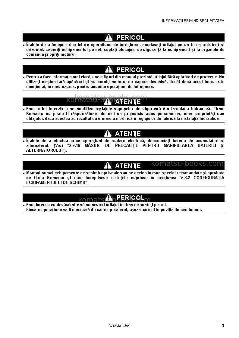 Komatsu pc26mr-3ita Operation manual cover Page 5