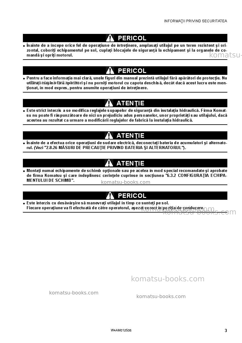 Komatsu pc26mr-3ita Operation manual cover Page 5