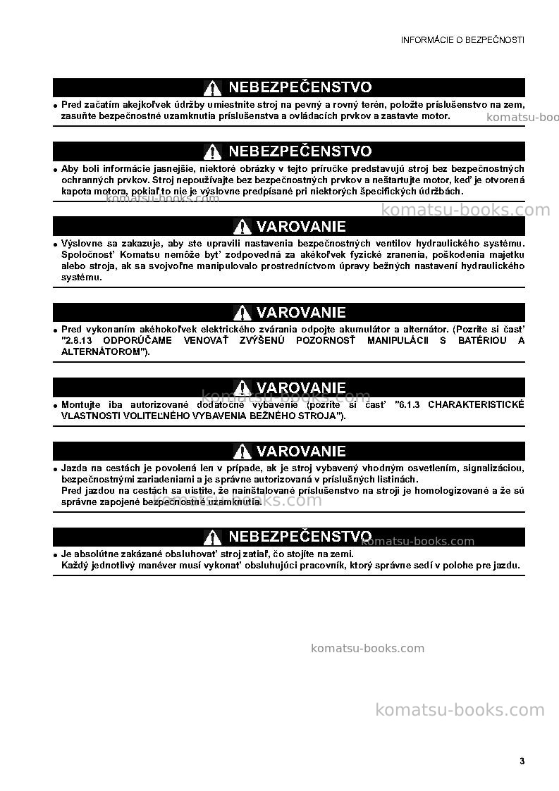 Komatsu ck35-1ita Prevádzkový manuál obal Strana 5 Komatsu ck35-1ita Prevádzkový manuál obal Strana 5