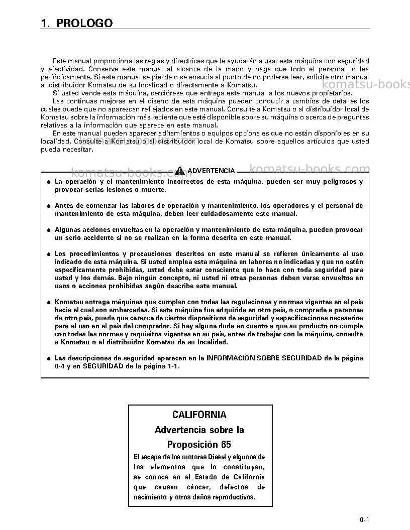 Komatsu wa1200-3jpn-a Manual de operación cover Page 5