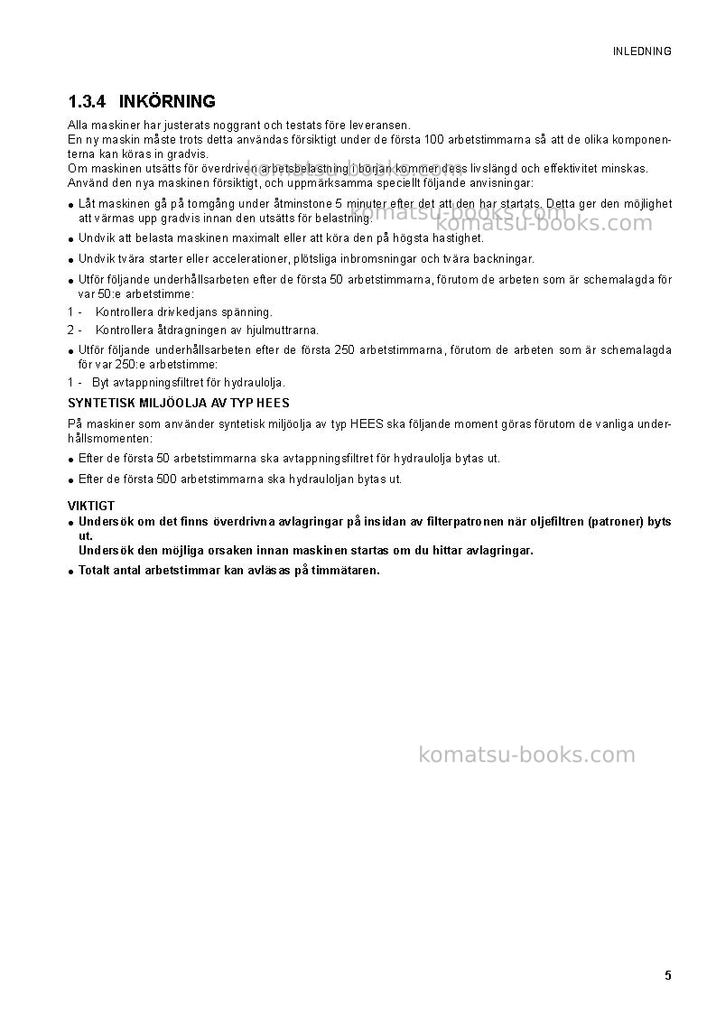Komatsu sk1020-5ita Operation manual cover Page 5 Komatsu sk1020-5ita Operation manual cover Page 5