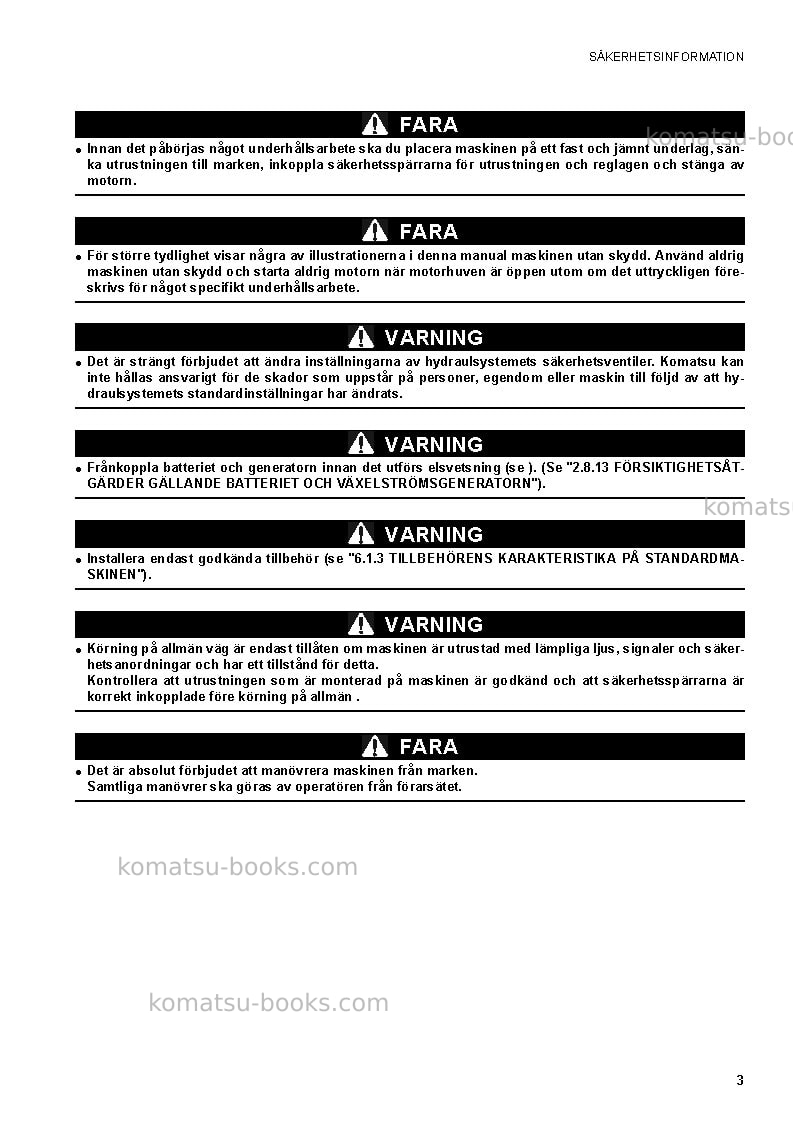 Komatsu ck20-1ita Operation manual cover Page 5 Komatsu ck20-1ita Operation manual cover Page 5