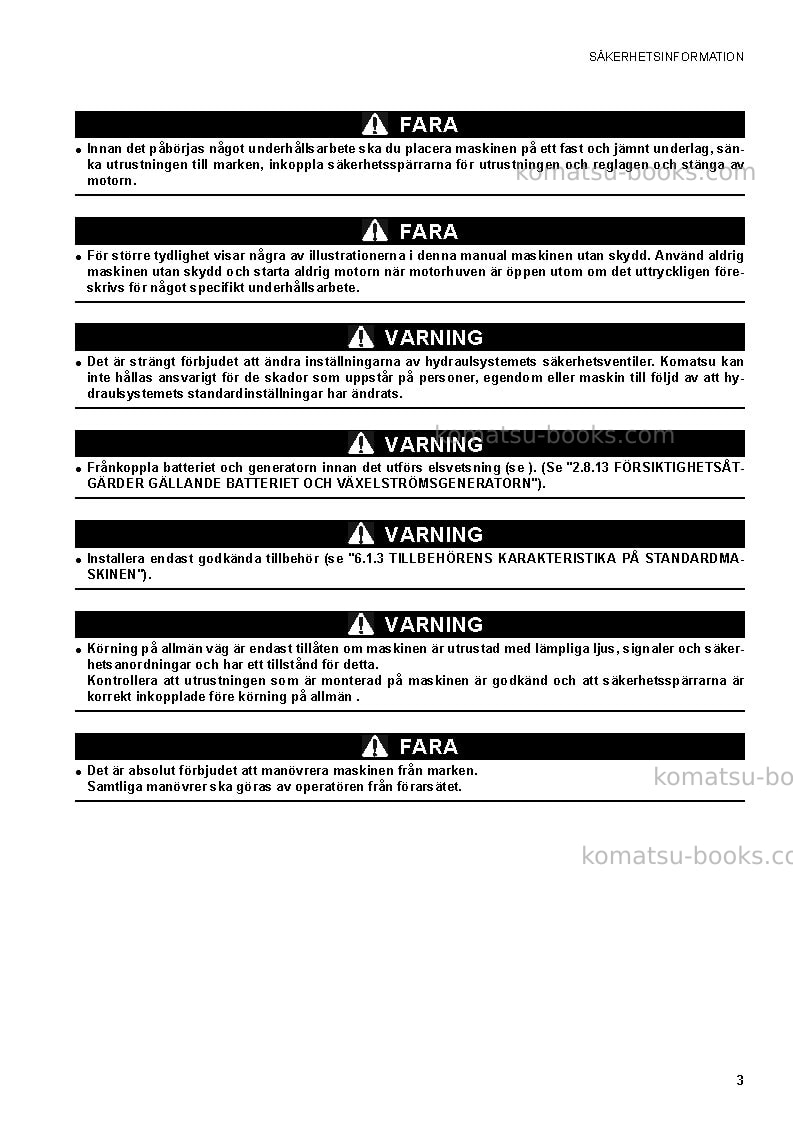 Komatsu ck30-1ita Operation manual cover Page 5 Komatsu ck30-1ita Operation manual cover Page 5