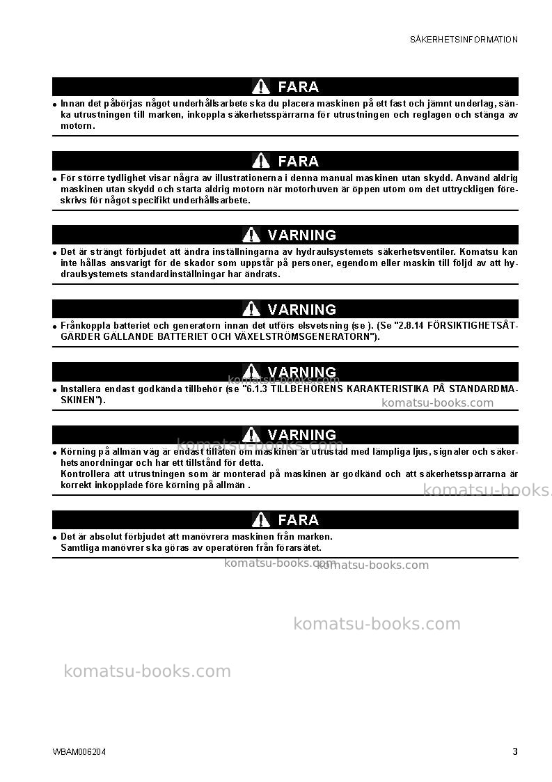 Komatsu ck30-1ita Operation manual cover Page 5 Komatsu ck30-1ita Operation manual cover Page 5